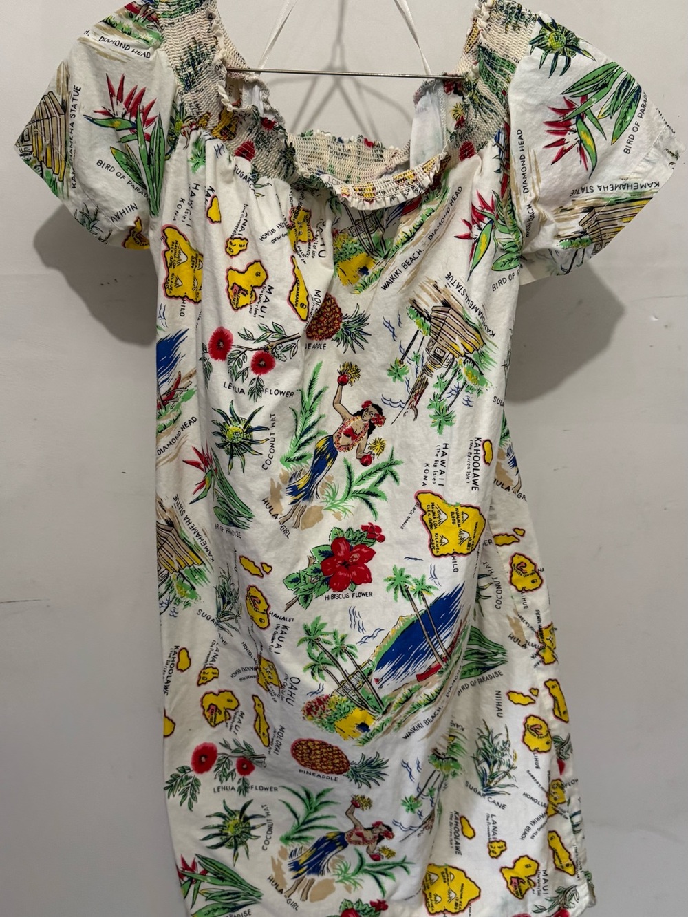 J. Crew Hawaii Print Off-the-Shoulder Dress
